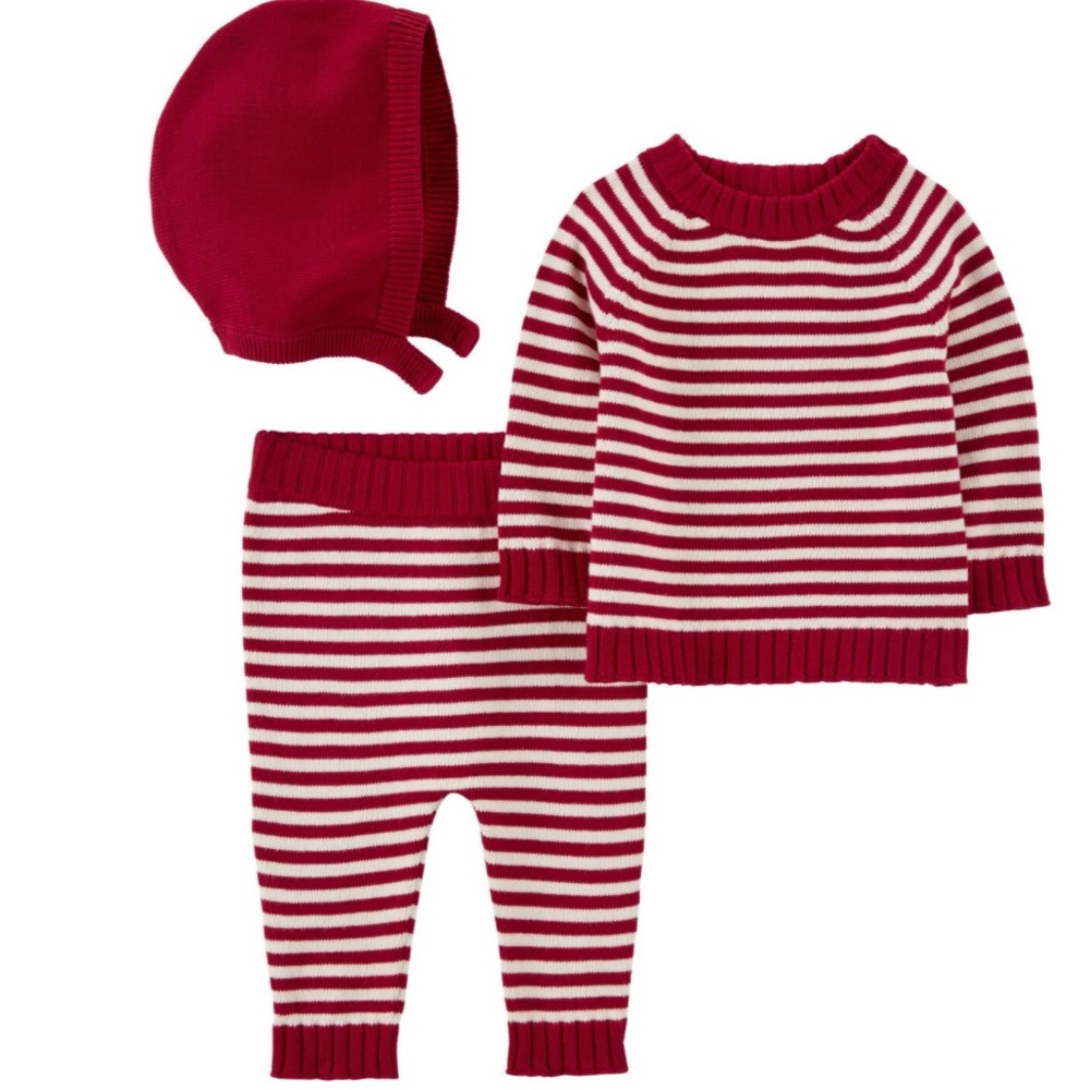 Baby boy Christmas striped set